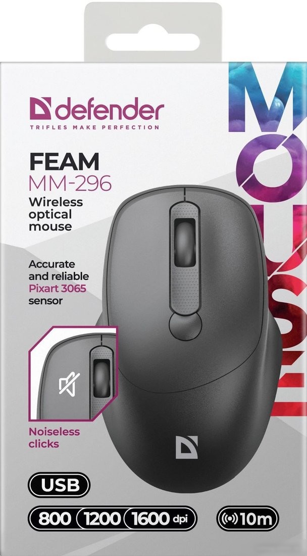 Мышь Defender Feam MM-296 (черный) – фото товара