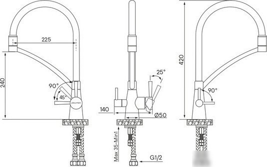 Смеситель Paulmark Siegen Si213111-BG (золото/брашированное золото) - фото товара