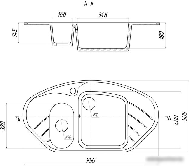Кухонная мойка Gerhans E02 (черный) - фото товара