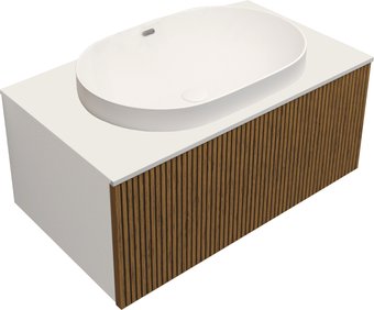 ЗОВ Тумба с умывальником Кито 80 K80LW0MRM-LDSPW6002 (белый/тростник) – изображение в каталоге