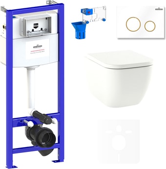 Унитаз Lavinia Boho Relfix One Compacto 7 в 1 75110098 (белый/золотистый пластик) - изображение в каталоге