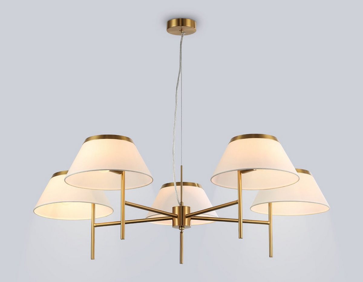 Подвесная люстра Ambrella LH72473/5 BS/WH (латунь/белый) – фото товара