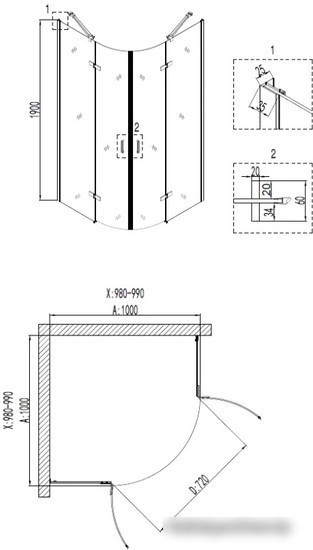 Душевой уголок Niagara NG-6816-08 100x100x190 - фото товара