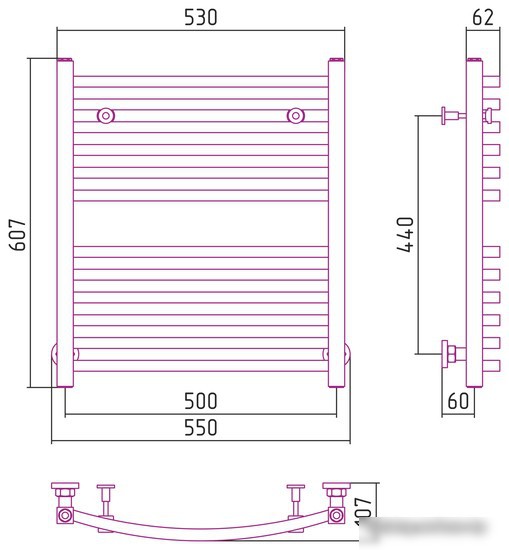 Полотенцесушитель Сунержа Аркус 600х500 00-0251-6050 - фото товара
