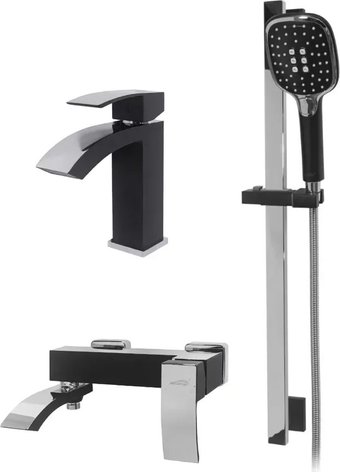 Комплект смесителей Hansberge H7077 (черный хром) - изображение в каталоге