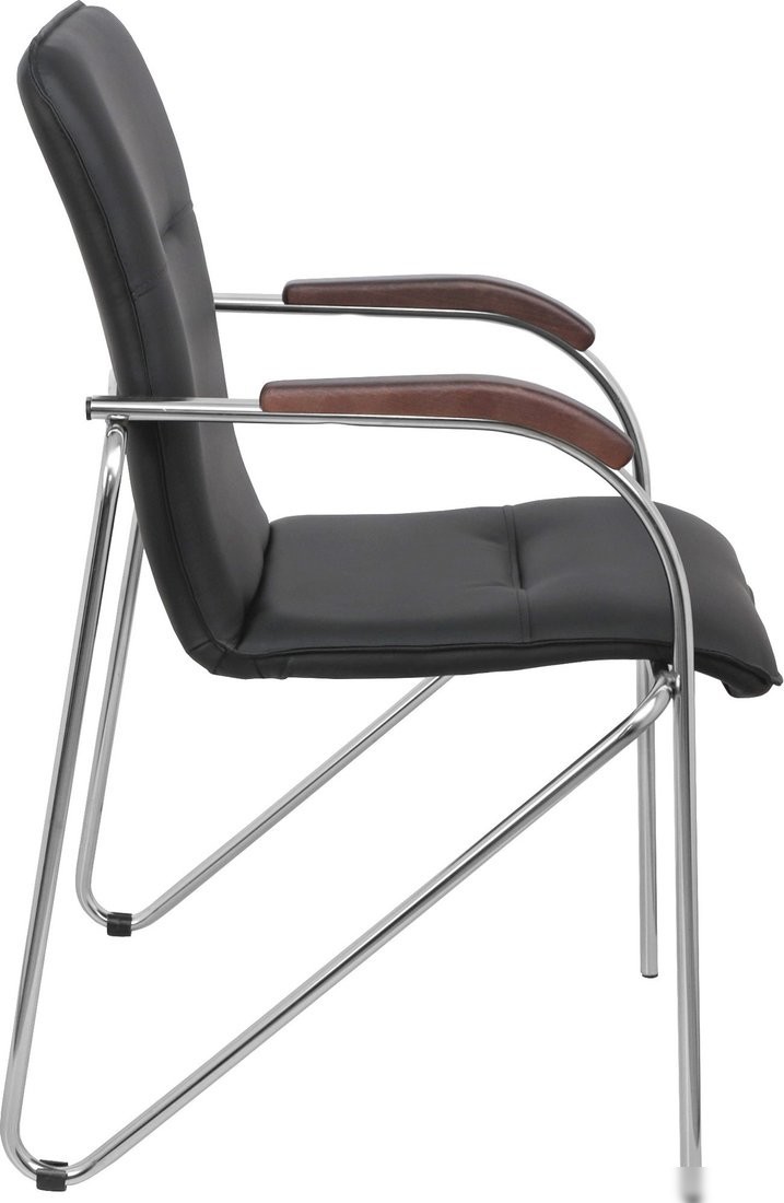 Офисный стул AksHome Samba Aks-1 Pegasso (черный/подлокотники дерево темное) – фото товара