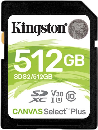 Карта памяти Kingston Canvas Select Plus SDXC 512GB