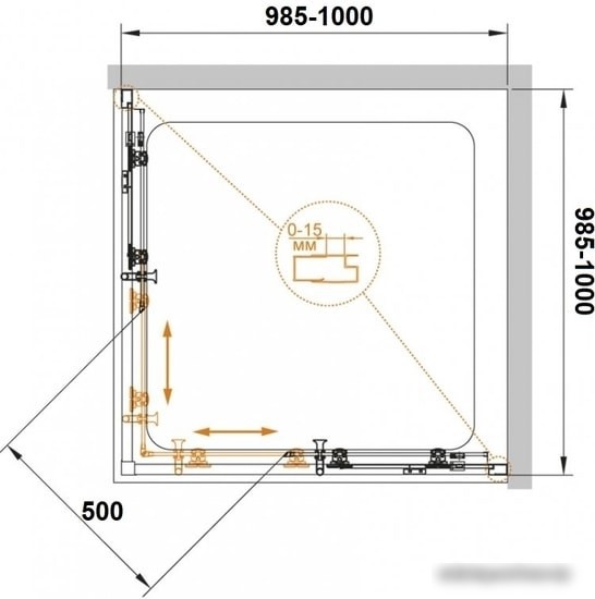 Душевой уголок Cezares Eco-O-A-2-100-C-Nero - фото товара