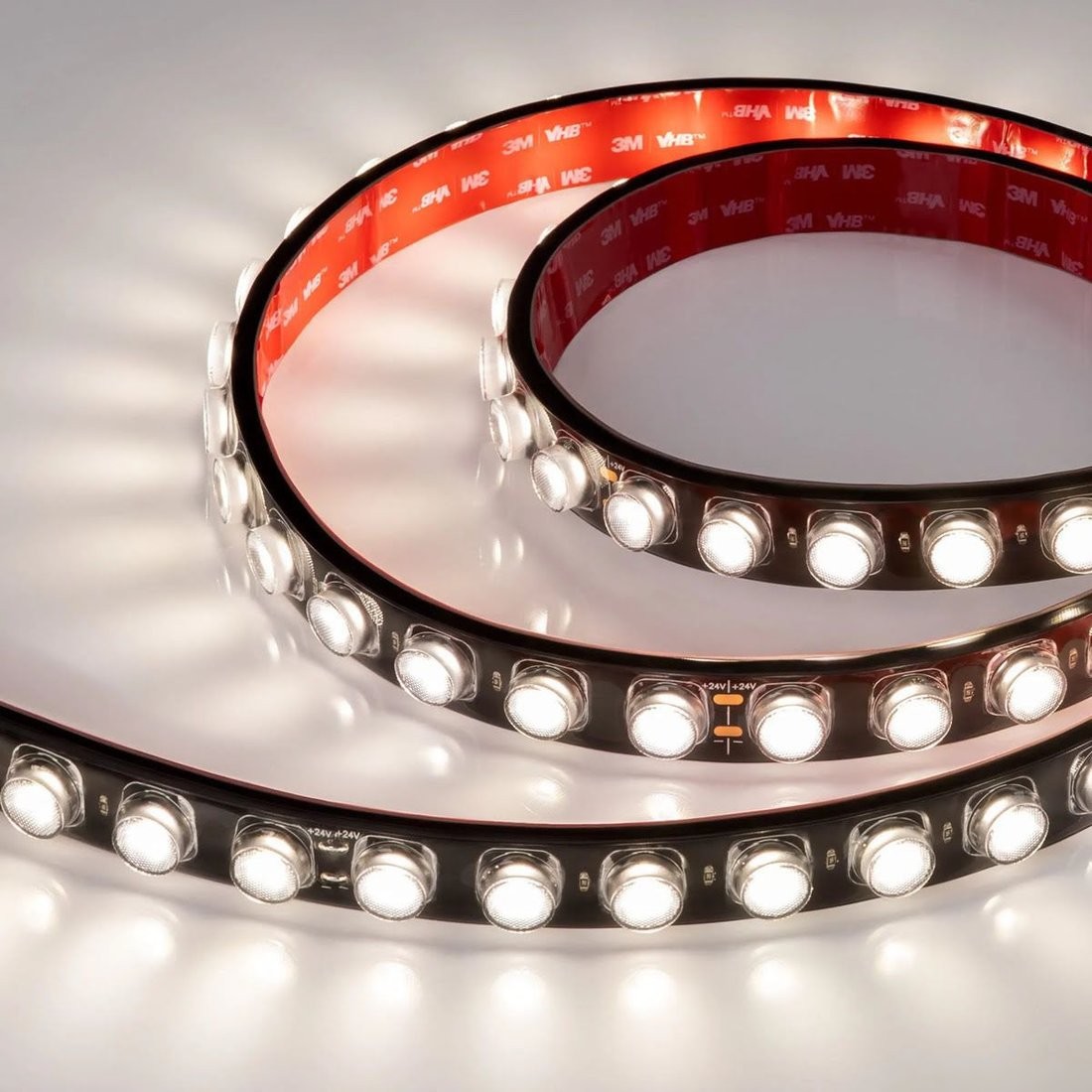 Светодиодная лента Arlight 21W/m 42LED/m 2835SMD дневной белый 5М FLT-PS-A42-BLACK-23mm 24V 037727 – фото товара