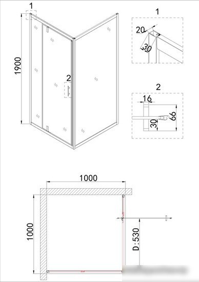 Душевой уголок Niagara NG-43-10AG-A100G 100x100x190 - фото товара