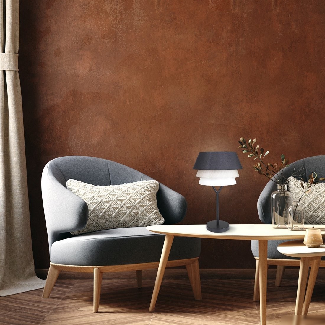 Настольная лампа ESCADA 10187/T (черный/бежевый/белый) – фото товара