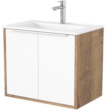 Дабер Тумба под умывальник 018 60 Т18.6.0.21Б (дуб галифакс/белый/ручка белая) – изображение в каталоге