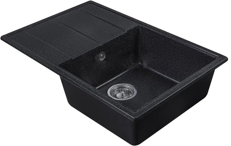 Кухонная мойка Marblan Magnum R (черный, с сифоном) - фото товара