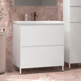 Belux Тумба под умывальник Минск Н 90-02 (1, белый глянцевый) – изображение в каталоге