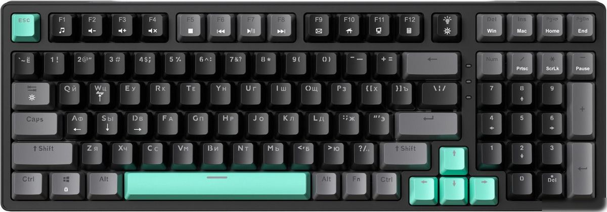 Клавиатура JEGG ZA99 Black Grey Green (TNT Yellow) – фото товара