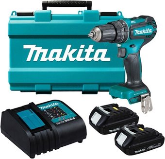 Ударная дрель-шуруповерт Makita DHP485SYE (с 2-мя АКБ, кейс) – изображение в каталоге