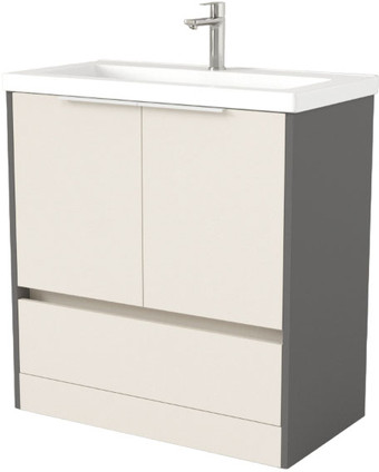 Дабер Тумба под умывальник 017 Тобага/Эридан 80 Т17.8Т.0.19Б (бежевый/серый/ручка белая) – изображение в каталоге