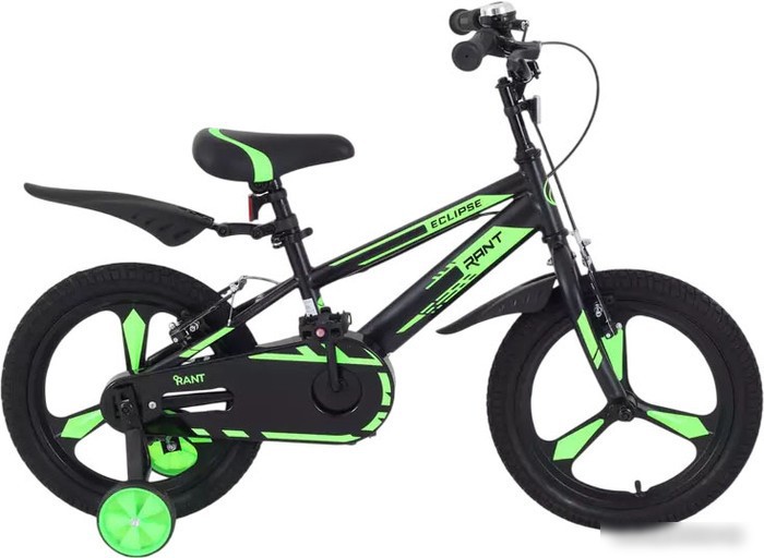 Детский велосипед Rant Eclipse 16 (черный/зеленый) – изображение в каталоге
