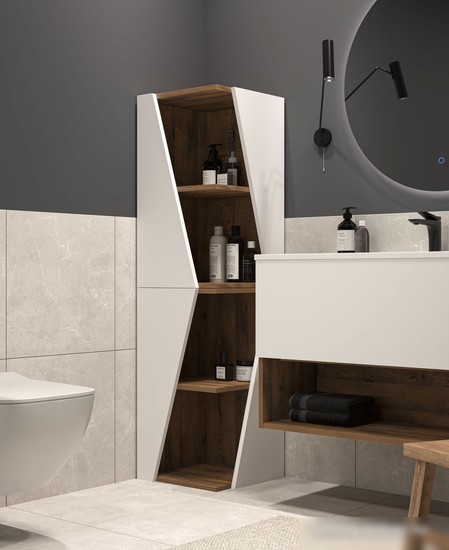 ЗОВ Шкаф Кито 40 CK40LAMWMR (правый, аттик/белый матовый) – фото товара