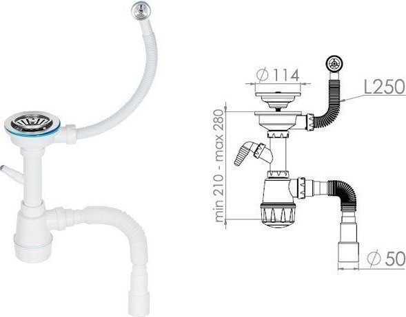 Кухонная мойка AV Engineering Unit AVE550500SLA (серебристый) - фото товара