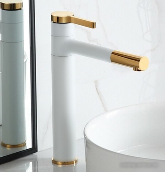 Смеситель Rea Smart REA-B8400 (белый/золотой) - фото товара