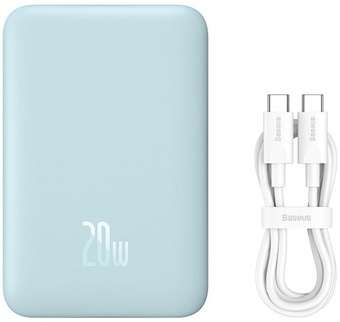 Внешний аккумулятор Baseus Magnetic Mini Wireless Fast Charge Power Bank 10000mAh 20W (голубой) – изображение в каталоге