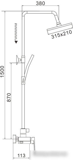 Душевая система Rose R1836T-6 - фото товара