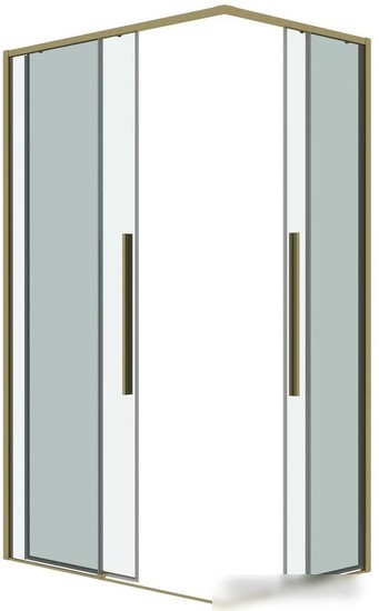 Душевой уголок Grossman Galaxy 90x70x195 300.K33.01.9070.32.00 (золото сатин/прозрачное стекло) - фото товара
