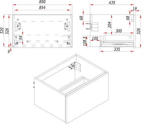 ЗОВ Тумба под умывальник Кито 90 K90LW0MWMC (белый матовый) – фото товара