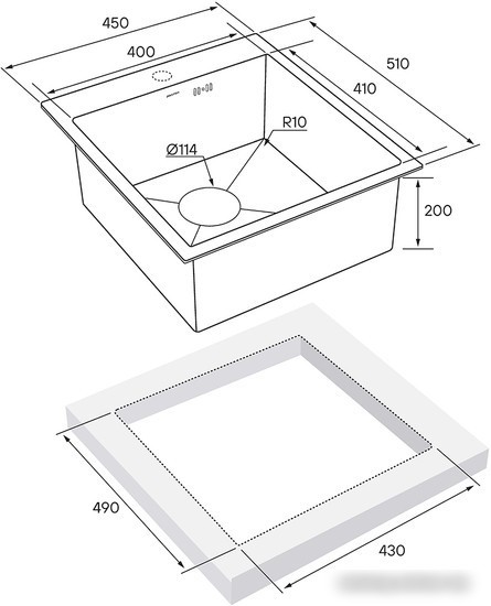 Кухонная мойка Paulmark PM214551-GM - фото товара