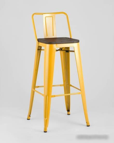 Стул Stool Group Tolix со спинкой YD-H765E-W LG-06 (желтый глянцевый/темное дерево) – фото товара