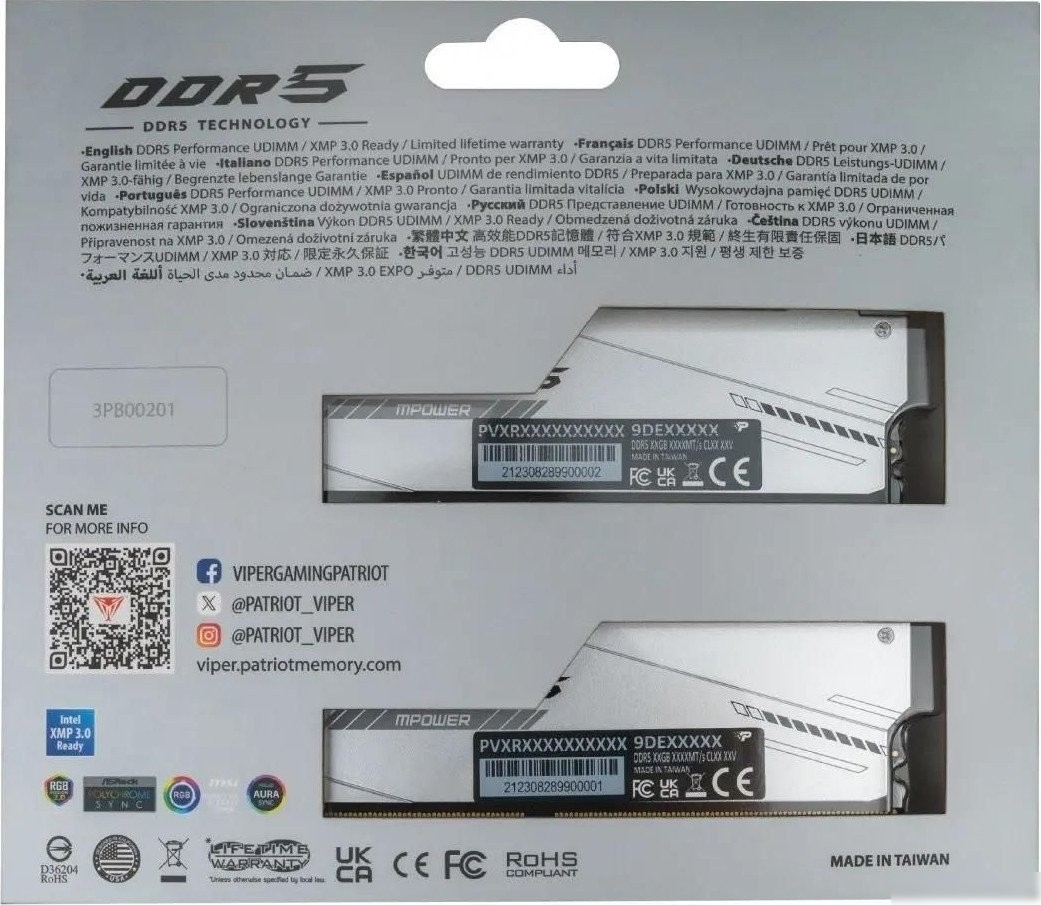 Оперативная память Patriot Viper Xtreme 5 2x24ГБ DDR5 6000 МГц PVXR548G60C30KM – фото товара