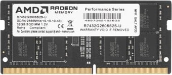 Оперативная память AMD Radeon R7 32GB DDR4 SODIMM PC4-21300 R7432G2606S2S-U – изображение в каталоге