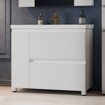 Belux Тумба под умывальник Неаполь Н 100-02 (1, белый глянцевый) – изображение в каталоге