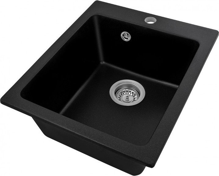 Кухонная мойка Saniteco Silva (оникс с сифоном) - фото товара