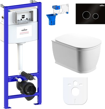 Унитаз Lavinia Boho Relfix Bell Pro Rimless 7 в 1 87040048 (черное стекло) - изображение в каталоге