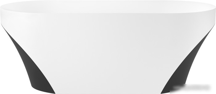 Ванна Wellsee Croquis 166x77 230302002 (отдельностоящая ванна матовый белый/матовый черный, экран, ножки, сифон-автомат матовый белый) - фото товара