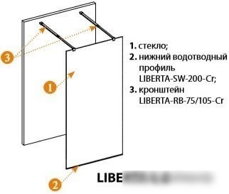 Душевая стенка Cezares Liberta-L-2-120-C-Cr - фото товара