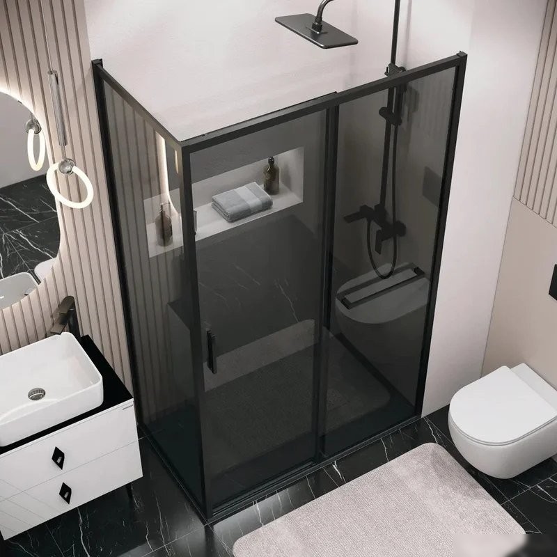 Душевая стенка Grossman Style 80x195 200.K33.05.80.21.10 (черный матовый, стекло тонированное) - фото товара