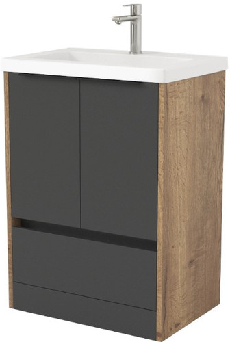 Дабер Тумба под умывальник 017 Тобага/Эридан/Артвин 60 Т17.6Т.0.22Ч (дуб галифакс/серый/ручка черная) – изображение в каталоге