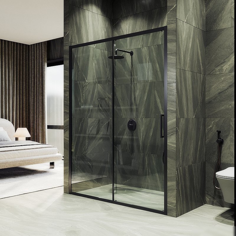 Душевая дверь MaybahGlass 195x120 MGD-1276-6 (бесцветный/черный) - фото товара