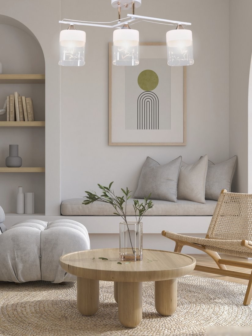 Припотолочная люстра Aitin Pro НПБ 02-3x60-101 6096/3 (белый/зотоло) – фото товара