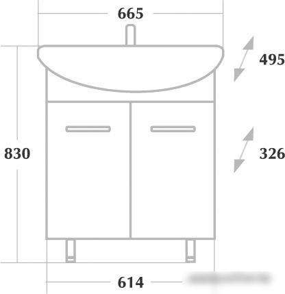 Onika Тумба Стелла 65.10 с умывальником Стелла-65 (белый) – фото товара