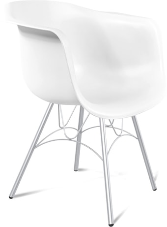 Стул с подлокотниками Sheffilton SHT-ST31/S100 (белый/хром лак) – изображение в каталоге