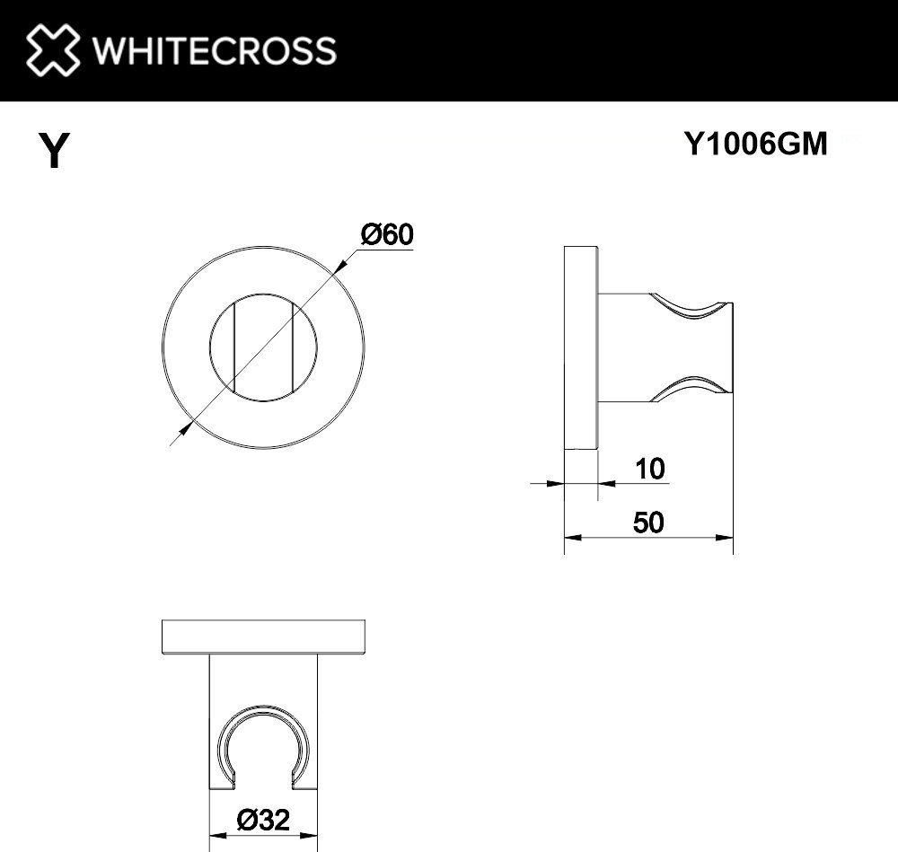 Держатель душевой лейки Whitecross Y1006GM (оружейная сталь) - фото товара