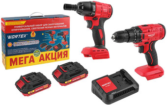 Wortex 1329368 (гайковерт, шуруповерт, 2 АКБ) – изображение в каталоге