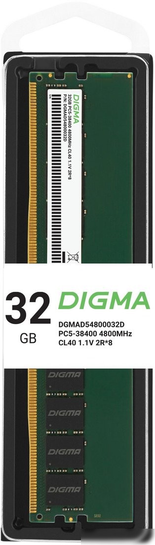 Оперативная память Digma 32ГБ DDR5 4800 МГц DGMAD54800032D – фото товара