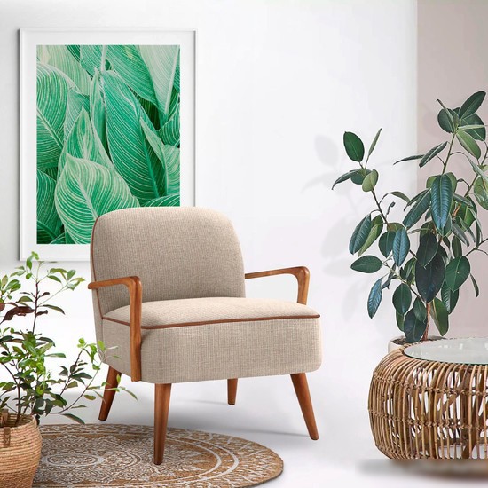 Интерьерное кресло Halmar Pastore (светло-серый/светлый орех) – фото товара