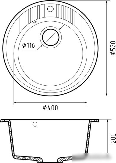 Кухонная мойка GranFest GF-R520 (кашемир) - фото товара