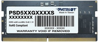 Оперативная память Patriot Signature Line 32ГБ DDR5 SODIMM 5600 МГц PSD532G56002S – изображение в каталоге